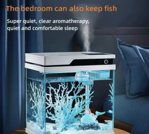 ตู้ปลาพ่นอโรม่าห้องนอน 11/14/16นิ้ว ตู้ปลาให้อาหารปลาอัตโนมัติ Smart aromatherapy fish tank